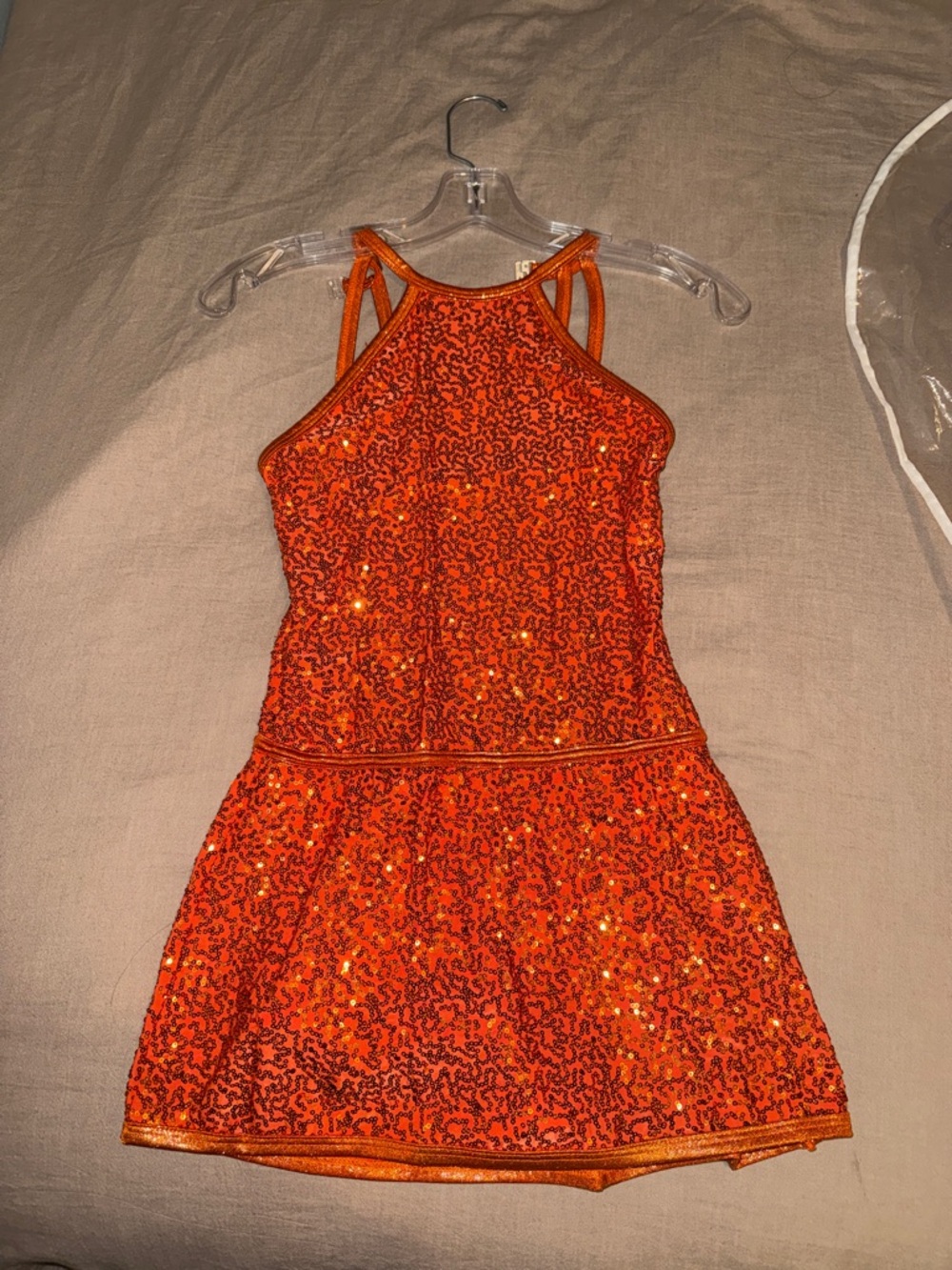 Wish Orange Sequin Halter Dress